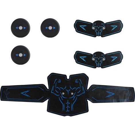 Ceinture abdominale bleue à électrostimulation, stimulateur musculaire, entraînement abdominal, stimulation musculaire pour le renforcement (1/5)