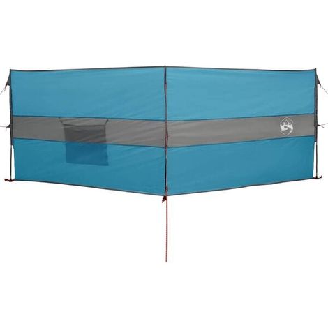 Paravent de camping bleu coupe-vent, 344x120 cm, imperméable.