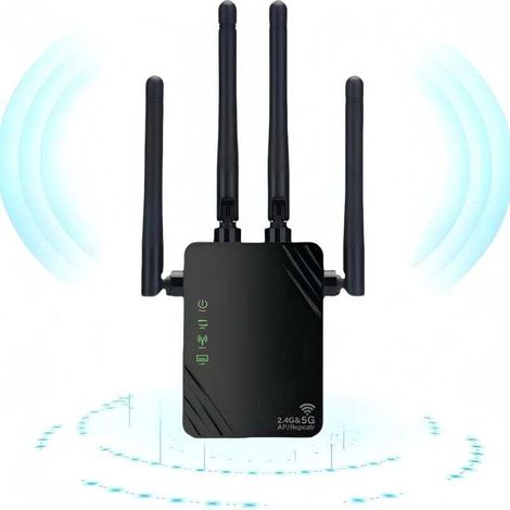 Répéteur WiFi. 2024 Nouveau Amplificateur WiFi. amplificateur WiFi 1200mbps. amplificateur WiFi bi - Bande 5ghz et 2.4GHz. Mode répéteur/routeur/AP. 4 antennes. idéal pour la Maison et Le Bureau