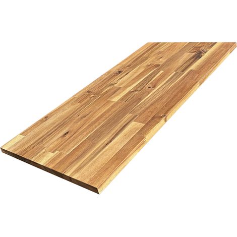 Tablette Acacia Pré-Huilé Teck Abouté, L.80 cm x l.40 cm, Ep.18 mm (1/5)