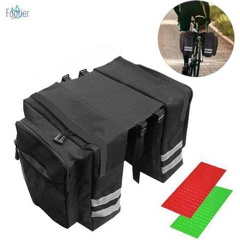 FOOTIER Sacoche de VéLo Pour Porte-Bagages Arrière, éTanche, Double Sacoches de Selle Pour VéLo Avec Bandes Fluorescentes, 30l, (1/4)