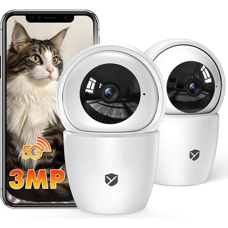 Camera Interieur WiFi 2,4G/5G 360° PTZ Détection PIR Suivi Auto Mode Privé Vision Nocturne Audio Bidirectionnel Sirène (1/5)