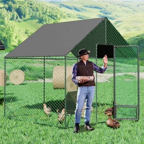 Enclos poulailler 6 m² – Filet en nylon résistant 3×2×2.7m – Support acier galvanisé – Tissu Oxford imperméable pour poules, canards, lapins – Bingopaw (1/5)