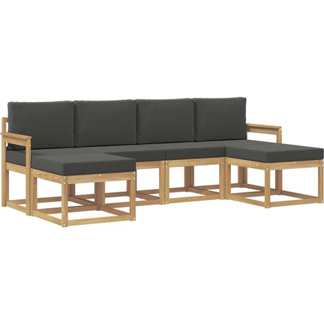 Outdoor Sofa Set 6 pcs White and Anthracite Polyester vidaXL (1/5)