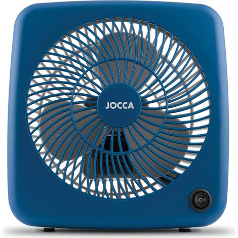 Ventilateur portable de sol ou de table 5 pales 3 vitesses arrêt automatique minuteur Box Fan anti-retournement 30 cm de diamètre pour maison ou bureau (30 W bleu) (1/5)