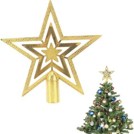 Estrella para árbol de Navidad, adorno para la parte superior del árbol de Navidad, estrella para la parte superior del árbol de Navidad para adorno navideño o decoración del hogar (1/5)