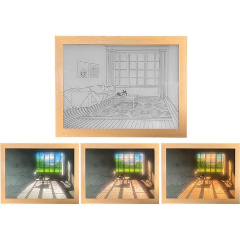 Nouveau produit : Tableau décoratif lumineux, cadeau, veilleuse, éclairage d'ambiance, tableau à suspendre au chevet d'une chambre à coucher au style minimaliste moderne. (1/4)