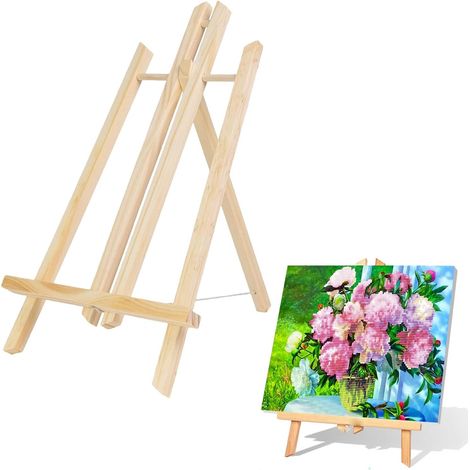 Chevalet,30cm Chevalet Peinture De Table Petit de Table en bois de Hêtre,Pliable et Peu Encombrant,Idéal Pour la Peinture,L'art Et les Travaux Manuels Pour Enfants. (1/5)