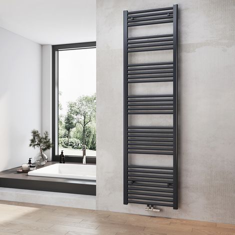 Heilmetz Toallero Secatoallas Radiador No es eléctrico Baño Radiador Para sistemas de calentamiento de agua Antracita 180x50cm 654W