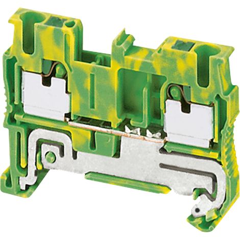 Borne push-in pour conducteur de protection 2 points 2,5mm² vert/jaune SCHNEIDER NSYTRP22PE (1/2)