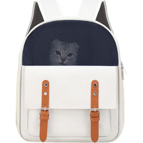 Sac à Dos pour Chat Chien,Sac de Transport Chat Petit Chien,Respirant Sac à Dos pour Animaux De Compagnie avec Ceinture de Sécurité Interne,Tapis Amovible,pour Voyage en Train (1/5)
