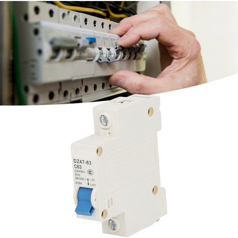 Leitungsschutzschalter DZ47-63 C63 1P 230 V/400 V 63 A, DIN-Schienenmontage, 6000 A Schaltleistung (1/5)