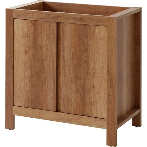 Mobile sottolavabo KALUNA 80 cm – Color noce – Stile rustico da appoggio