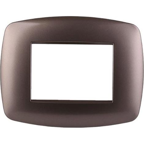 Ettroit Plaque compatible Bticino Livinglight 3 modules slim plastique, coloris acier bronze - LN87310 (1/2)