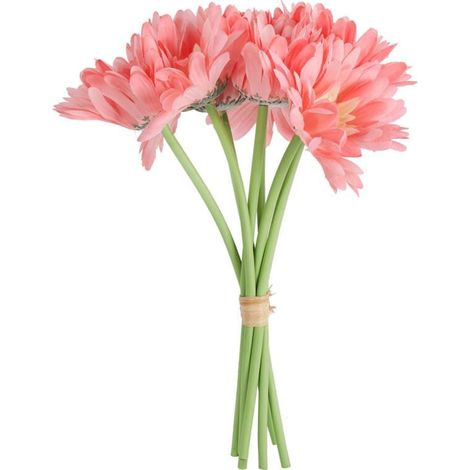 Ein Strauß aus 7 Gerbera an hellrosa gummierten Stielen (1/3)