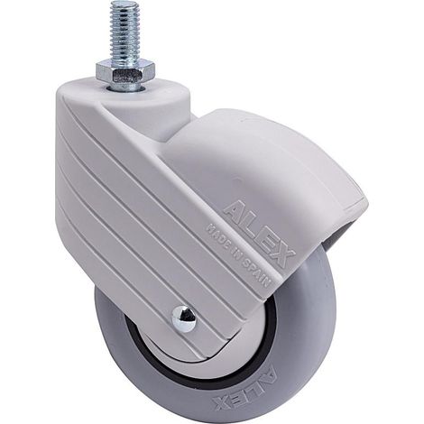 rueda giratora espiga rosc.m10x20 gris 50hp80cp-pgi poliamix-goma gris liso (1/2)
