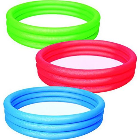 Trade Shop - Aufblasbarer Eiseffekt Pool in Vollfarbe 3 Ringe 183x33cm Garten 51027 - (1/5)