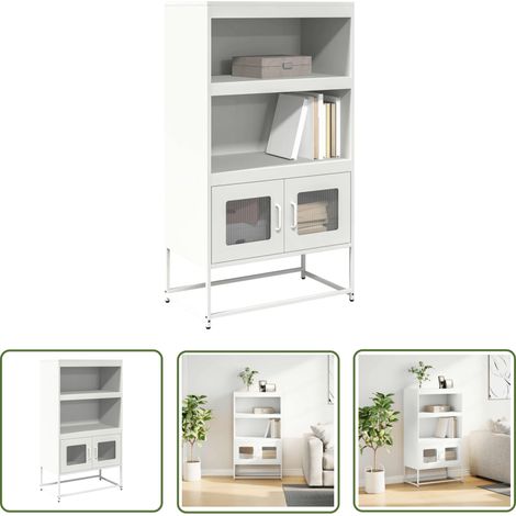 vidaXL Highboard Weiß 68x39x123 cm Stahl (1/5)