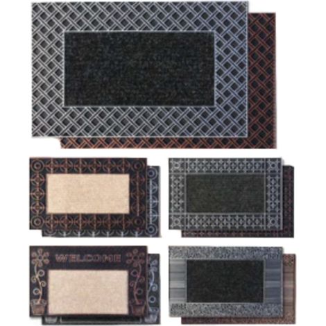 1 Pezzo Zerbino Tappeto Combi con Inserti in PVC 45 x 70 cm Vari Decori