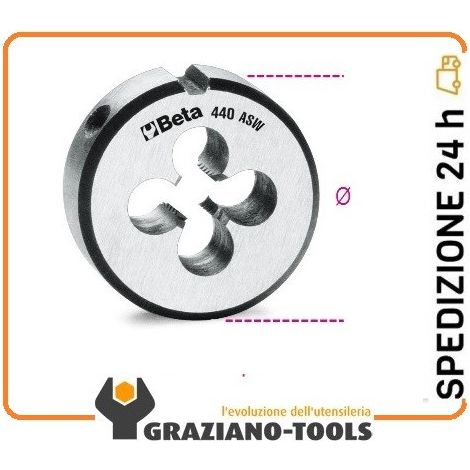 Filiera tonda acciaio cromo whitworth beta 440asw - 5/8x11 (1/2)