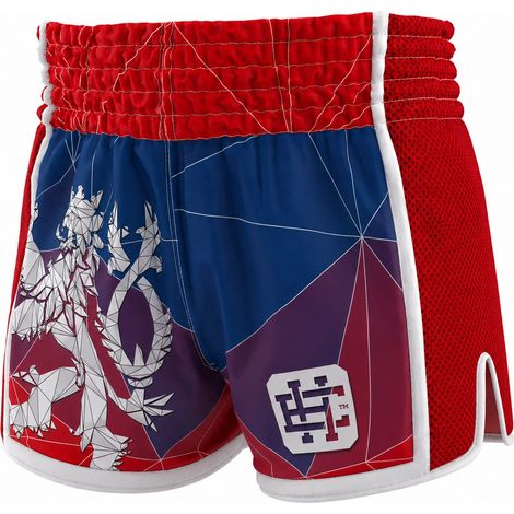 Pantalones cortos de Muay Thai para hombre, marca Czech LEW, talla 2XL, color rojo.