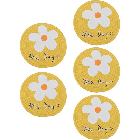 Tapis De Table Rond - Résistant À La Chaleur Et Antidérapant - Pour Intérieur Et Extérieur - Lot De 5 (1/5)