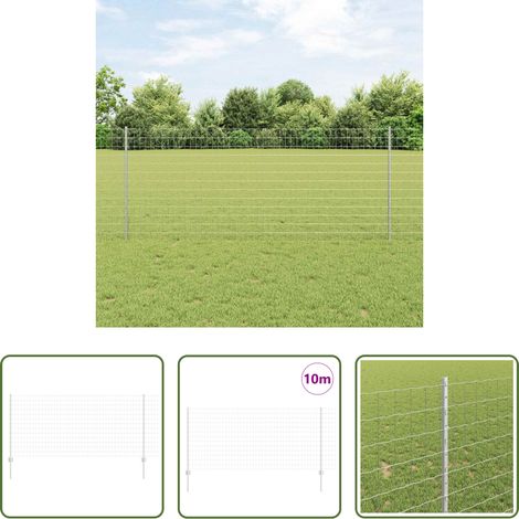 vidaXL Terrassenzaun - Zaun mit Pfosten Silber 1 x 10 m Stahl (1/5)