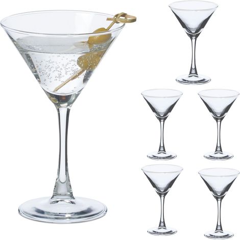 Verre à Martini en Lot de 6, 140 ML, pour Cosmopolitan, Manhattan, compatibles au Lave-Vaisselle, Transparents (1/5)