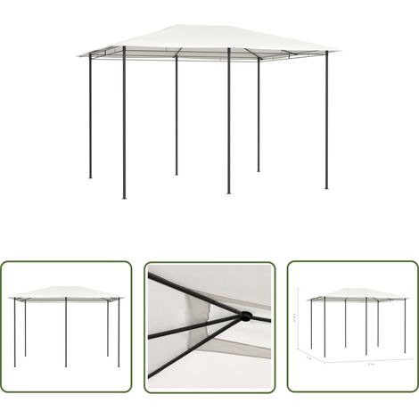 The Living Store Belvédère 3x4x2,6 m Crème 160 g/m² - Auvent - Gazebo - Parasol - Abri Jardin - Tente Extérieure (1/4)