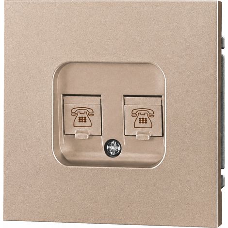 Double prise téléphonique murale dorée Z série deux postes téléphone PC ignifuge 13 × 9 × 10 cm – Livraison gratuite