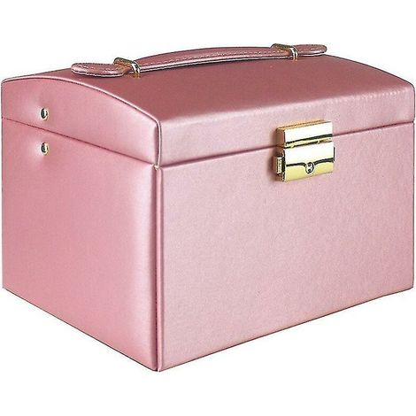 Boîte à bijoux, cuir artificiel - Rose (1/2)
