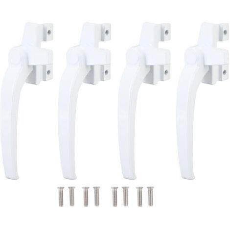 Poignée de fenêtre en alliage d'aluminium, 4 pièces, serrure pour porte coulissante interne et externe, verticale, horizontale, main gauche, blanche (1/5)