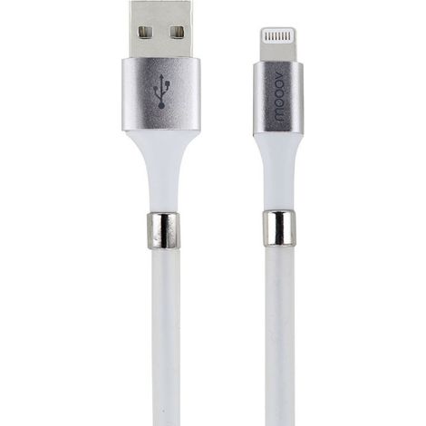 Câble MFI / USB-A aimanté pour iPhone iPad 2 m - blanc (1/5)