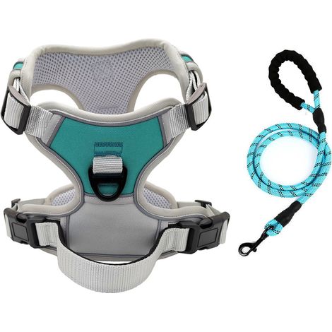 Harnais anti-traction pour chien taille M avec laisse pour promenade et sécurité (1/3)