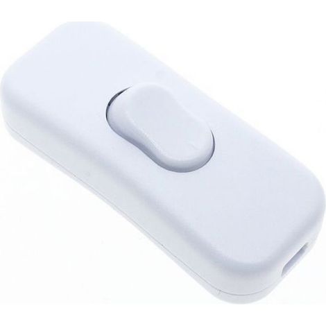 1 Interrupteur câble LED blanc 6A, bouton central, fil 3x1.0mm², pour lampe chevet bureau (1/3)