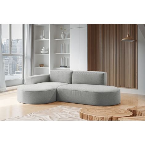 Modernes L-förmiges Designer-Ecksofa Modena Falten Grau Links (1/4)