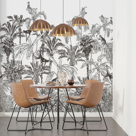 Papier peint panoramique - Forêt Tropicale - 255 cm x 255 cm (1/4)