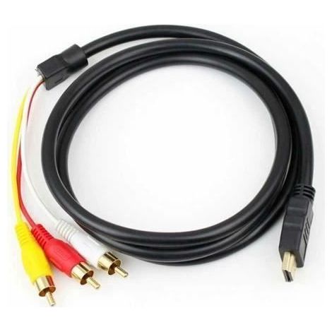 HDMI à 3RCA Câble, Subway câble HDMI à 3RCA 3-Cordon RCA Component AV Audio Vidéo Plaqué (1/4)