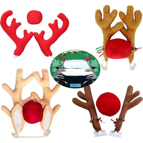 [Yuexinghui] (Nicht genutztes geistiges Eigentum) Weihnachtsschmuck für Autos, Rentiergeweihe, Autoholz, Weihnachtsschmuck (Typ A) (1/5)