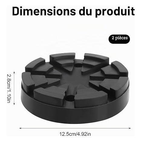 Rubber Buffer Jack 125mm Rubber Block for Jack Lifting Jack Pad with Non-Slip Design Rubber Pads for Car Jacks and Lifting Platforms (1/4)
