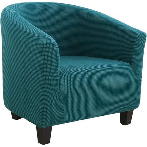 Funda elástica de jacquard para sillón - Verde esmeralda (1/5)