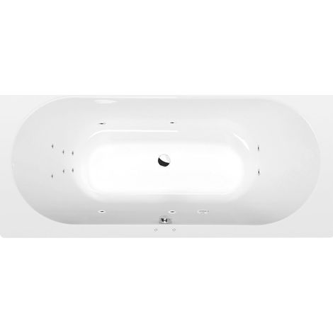 VIVA B Baignoire balnéo, 175x80x47cm, Attraction Hydro, chrome (1/3)