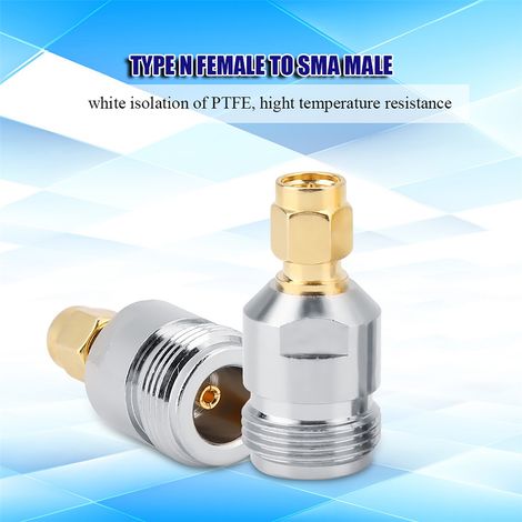 Adaptateur coaxial RF (2 pièces) de type N femelle vers SMA mâle, convertisseur de test (1/5)