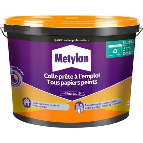 Pegamento para papel pintado listo para usar Metylan 1 kg cubo para todo tipo de papeles pintados