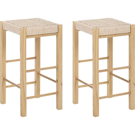 Set mit 2 Barhockern EMBRUN Holz Hellbraun (1/4)