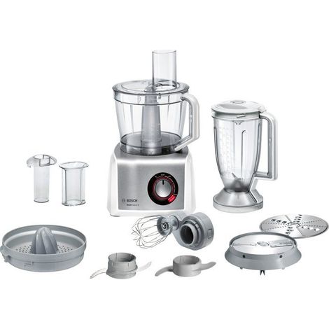 Multifunktionsroboter - BOSCH - B1EMC812S8 - 1250 W - 3,9 L - Geschwindigkeitsregler + Turbo - Weiß / Edelstahl - 80 Rezepte Buch geschenkt