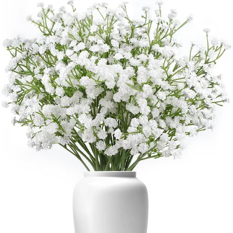 Lot de 6 gypsophiles artificielles de 52 cm - Fleurs artificielles pour mariage, bouquets de mariée, maison, bricolage, décoration