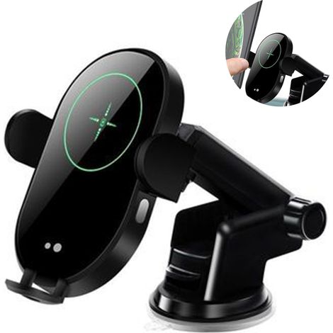 Support Téléphone Voiture Sans Fil - Chargeur Sans Fil 10 W - Support Ventilation et Tableau de Bord - Compatible iPhone Samsung Qi - 1 Pièce (1/5)