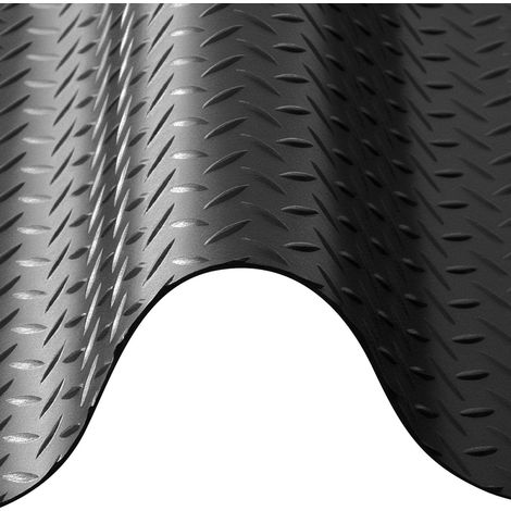 Tapis de Sol Garage, 1,22 x 7,62 m, Caoutchouc Épais 3 mm, Antidérapant, Imperméable, Résistant à l'Usure, Facile à Nettoyer, Noir (1/5)