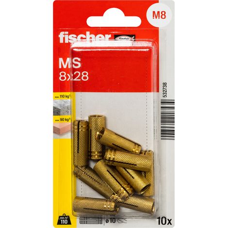 Fischer 532738 MS 8 x 28 K NV Messingdübel 28 mm  1 Set (1/5)